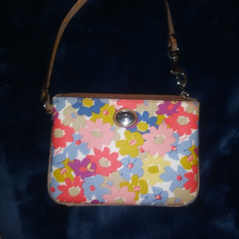 Coach floral wristlet